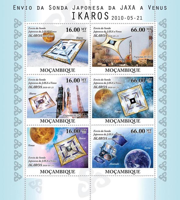 Japanese Jaxa & Probe to Venus - Issue of Mozambique postage Stamps