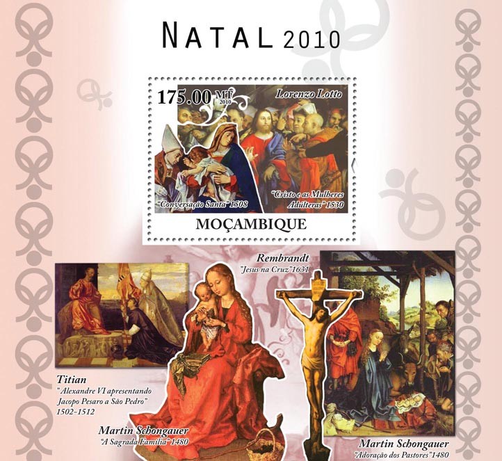 Christmas 2010, Religious Paintings. - Issue of Mozambique postage Stamps