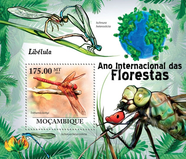 Dragon-fly, (Trithemis kirbyi). - Issue of Mozambique postage Stamps