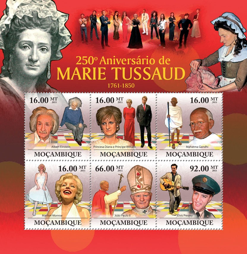 250th Anniversary of Marie Tussaud, (1761-1850). - Issue of Mozambique postage Stamps