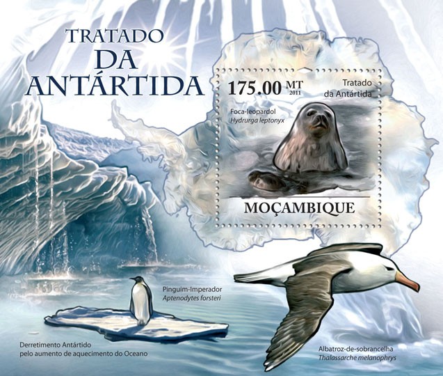 Antarctic Treaty, (Antarctic Animals & Birds). - Issue of Mozambique postage Stamps