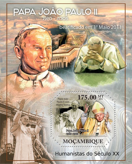 Beatification of Pope John Paul II. - Issue of Mozambique postage Stamps