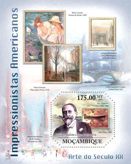 American Impressionists - Issue of Mozambique postage Stamps