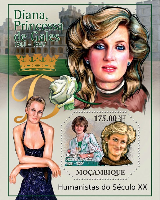 Diana, Princes of Wales, (1961-1997). - Issue of Mozambique postage Stamps