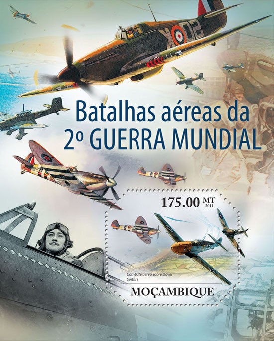 Aerial Battles of World War II, Aircrafts. - Issue of Mozambique postage Stamps