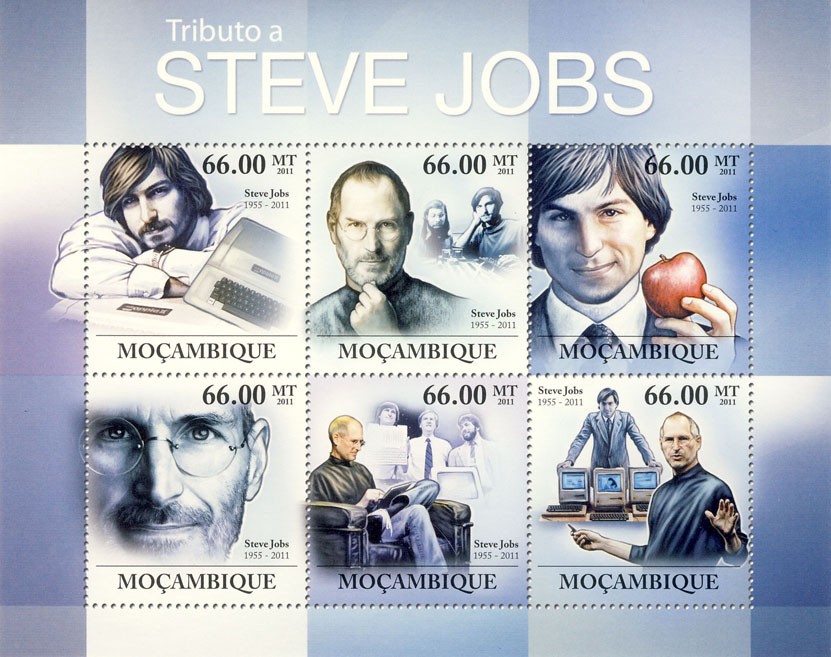 Tribute to Steve Jobs, (1955-2011). - Issue of Mozambique postage Stamps
