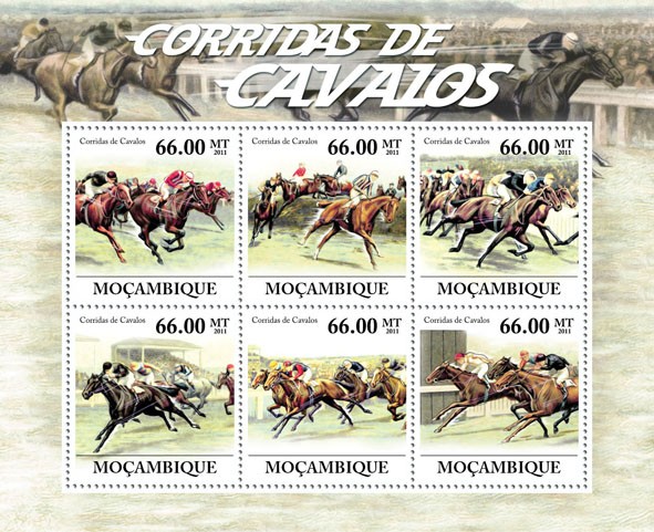 Horse Racing. - Issue of Mozambique postage Stamps
