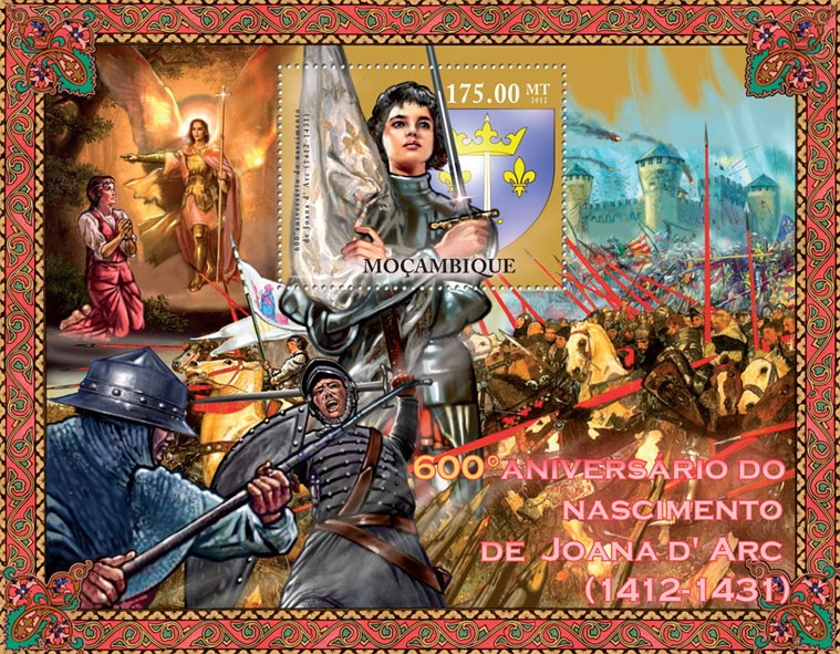 Joanne d'Arc,  600th Anniversary of Birth, (1412-1431). - Issue of Mozambique postage Stamps