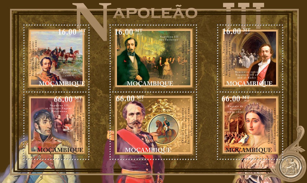 Charles Louis - Napoleon III, Paintings. - Issue of Mozambique postage Stamps