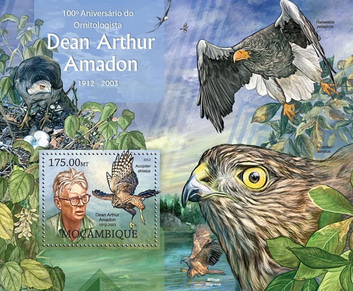Ornithologist D. A. Amadon  - Issue of Mozambique postage Stamps