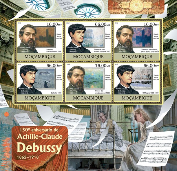 A.-C. Debussy - Issue of Mozambique postage Stamps