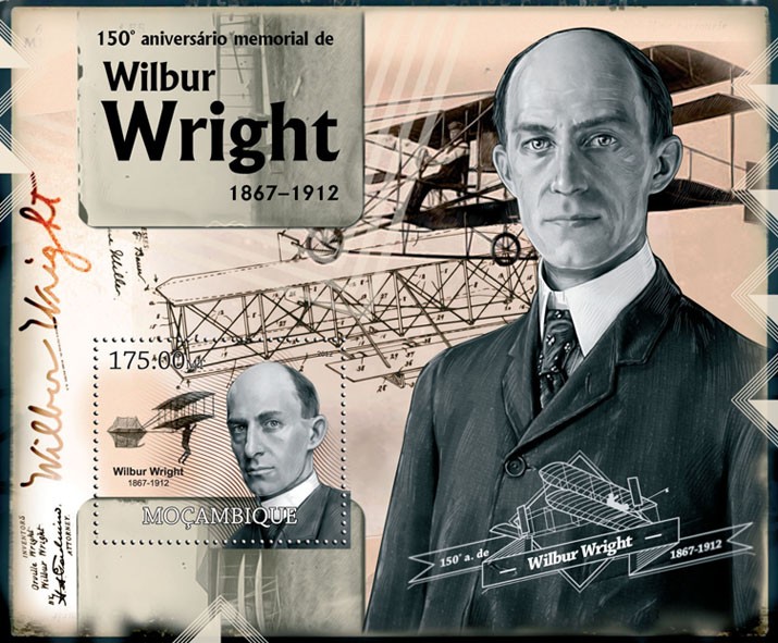 Wilbur Wright - Issue of Mozambique postage Stamps