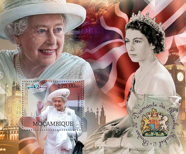 Queen Elizabeth II - Issue of Mozambique postage Stamps