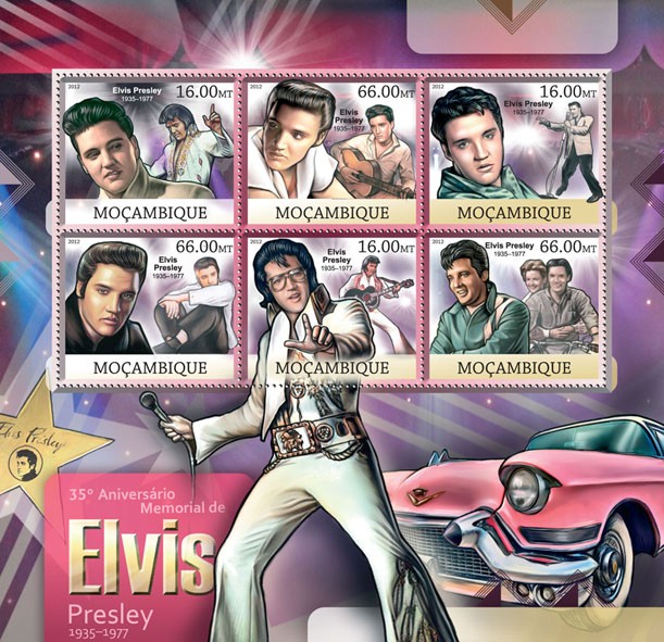 Elvis Presley - Issue of Mozambique postage Stamps