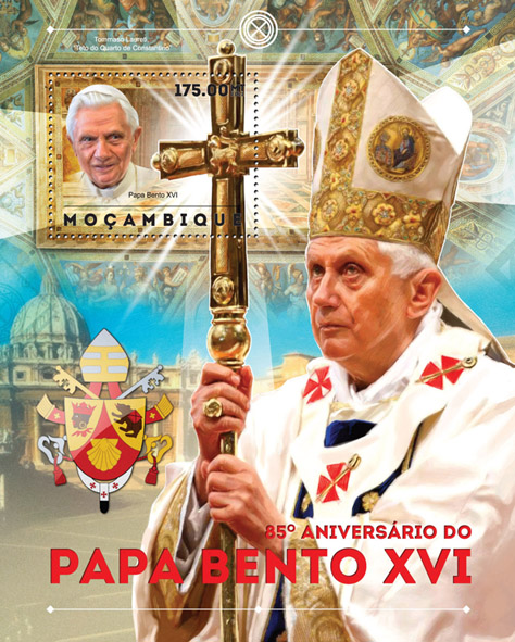 Pope Benedict XVI - Issue of Mozambique postage Stamps