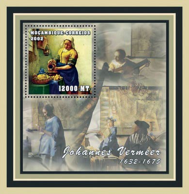 Johannes Vermeer 12000 MT - Issue of Mozambique postage Stamps