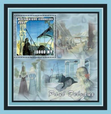 Paul Delvaux - Issue of Mozambique postage Stamps