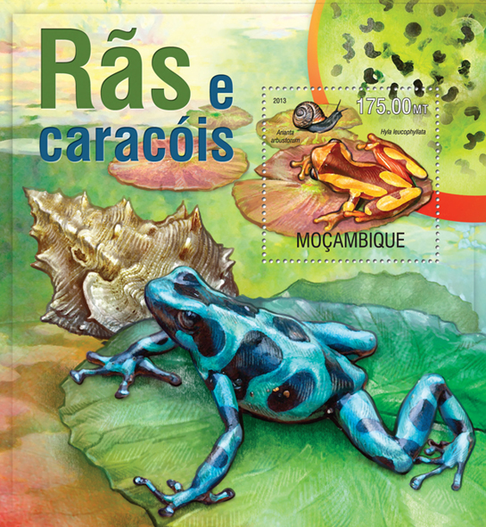 Frogs and Snails - Issue of Mozambique postage Stamps