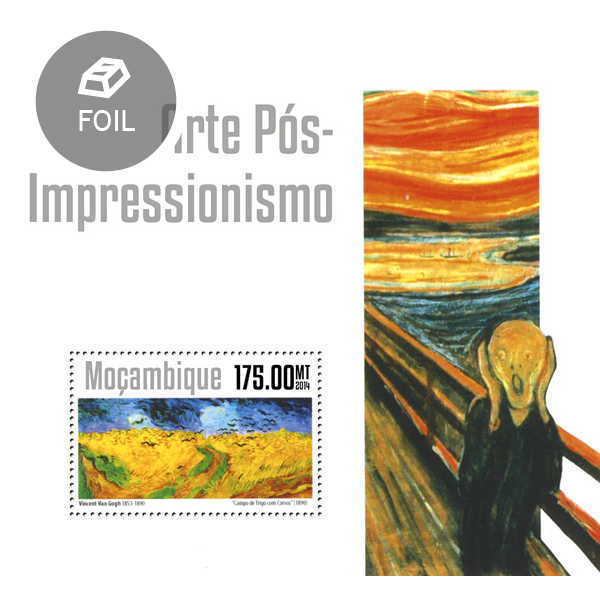 Post-impressionism art - Issue of Mozambique postage Stamps