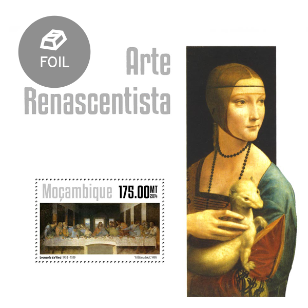 Renaissance art - Issue of Mozambique postage Stamps