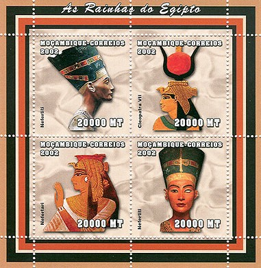 Queens of Egypt  4 x 20000  MT - Issue of Mozambique postage Stamps