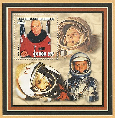 John Glenn   88000 MT  S/S - Issue of Mozambique postage Stamps