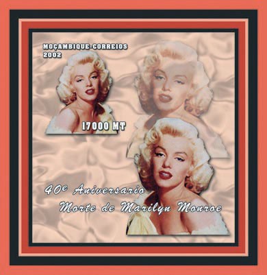 Marilyn Monroe 17000 MT - Issue of Mozambique postage Stamps