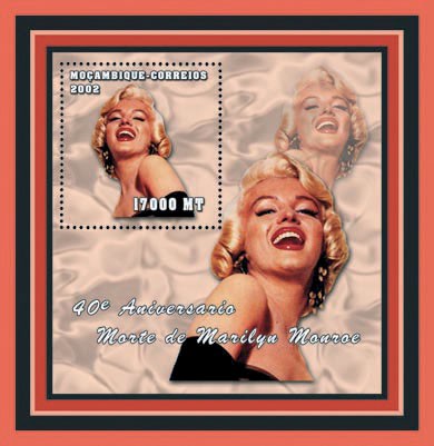 Marilyn Monroe 17000 MT - Issue of Mozambique postage Stamps