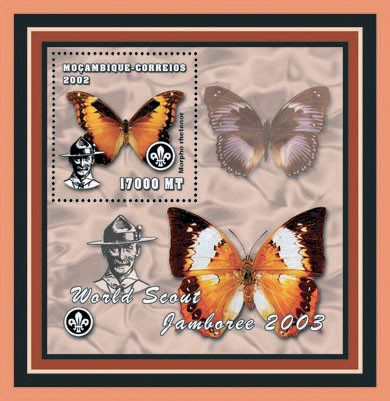 Scouts - Butterflies 17000 MT - Issue of Mozambique postage Stamps