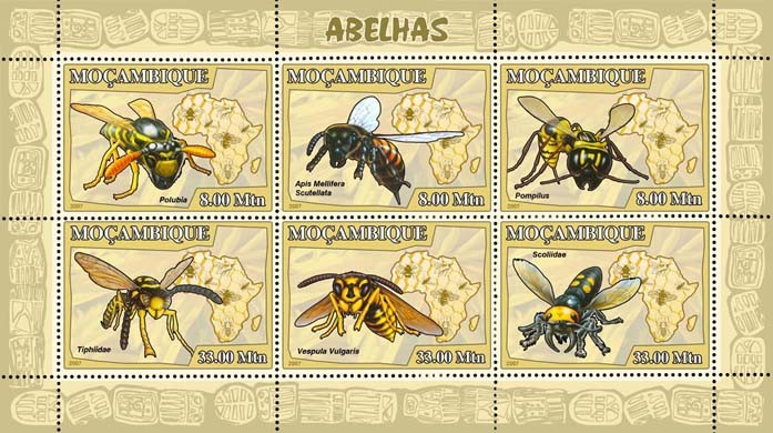 BEES - Issue of Mozambique postage Stamps