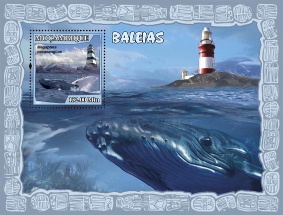 WHALES+LIGHTHOUSES - Issue of Mozambique postage Stamps
