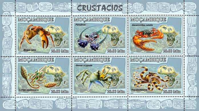 SHELLFISH - Issue of Mozambique postage Stamps