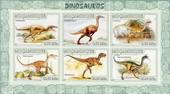 DINOSAURS I - Issue of Mozambique postage Stamps