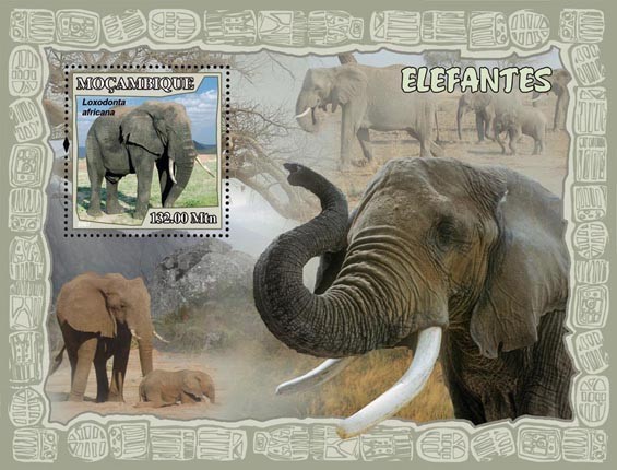 ELEPHANTS - Issue of Mozambique postage Stamps