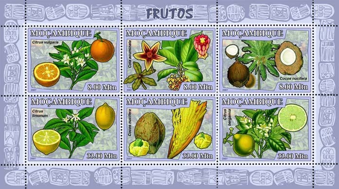 FRUITS - Issue of Mozambique postage Stamps