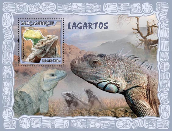LIZARDS - Issue of Mozambique postage Stamps
