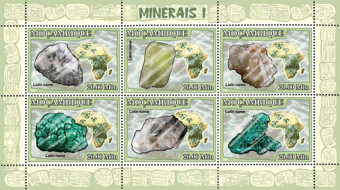 MINERALS I - Issue of Mozambique postage Stamps