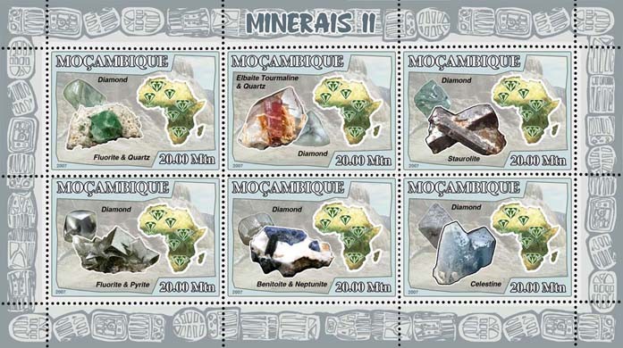 MINERALS II - Issue of Mozambique postage Stamps