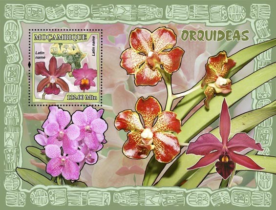 ORCHIDS s/s - Issue of Mozambique postage Stamps