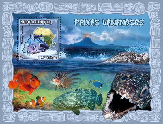 POISONOUS FISH s/s - Issue of Mozambique postage Stamps