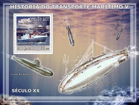 History of Sea Transport V / XX Century Ships - Issue of Mozambique postage Stamps