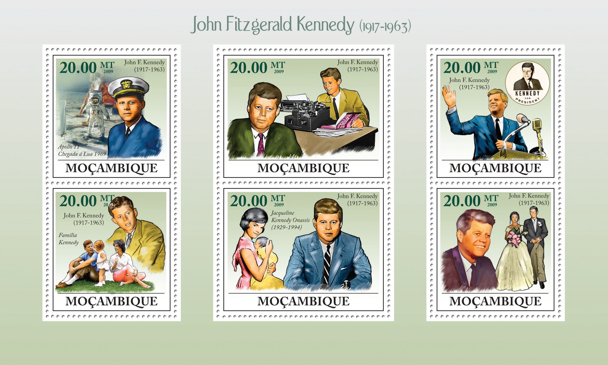 John Fitzgerald Kennedy (1917-1963) - Issue of Mozambique postage Stamps