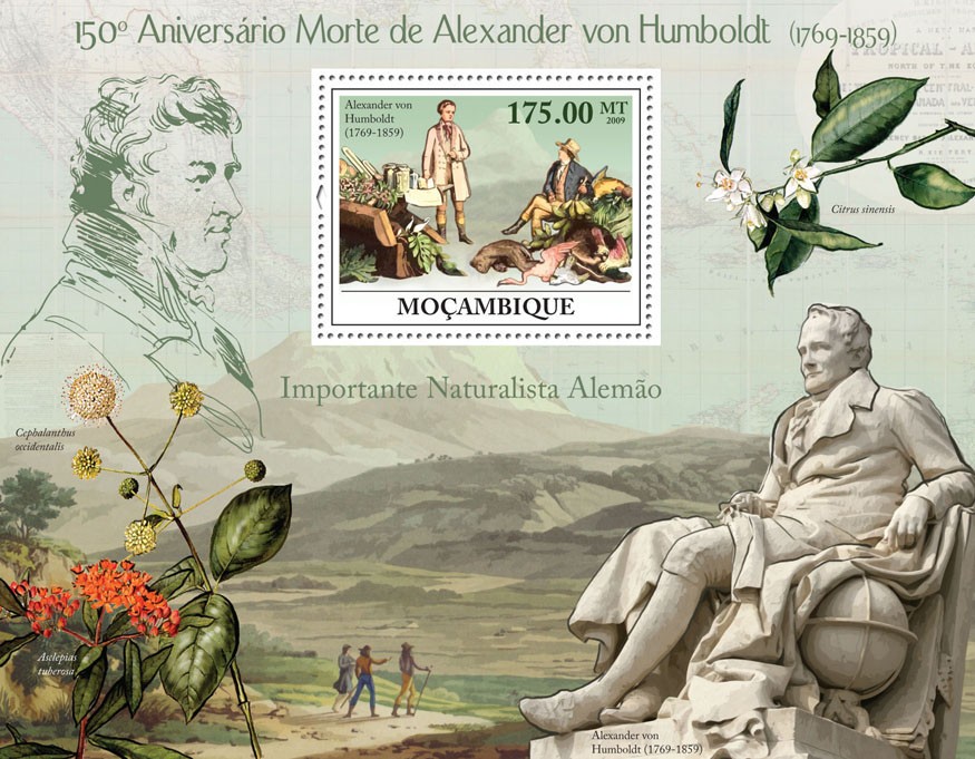150th Anniversary of Death of Alexander von Humboldt (1769-1859) - Issue of Mozambique postage Stamps