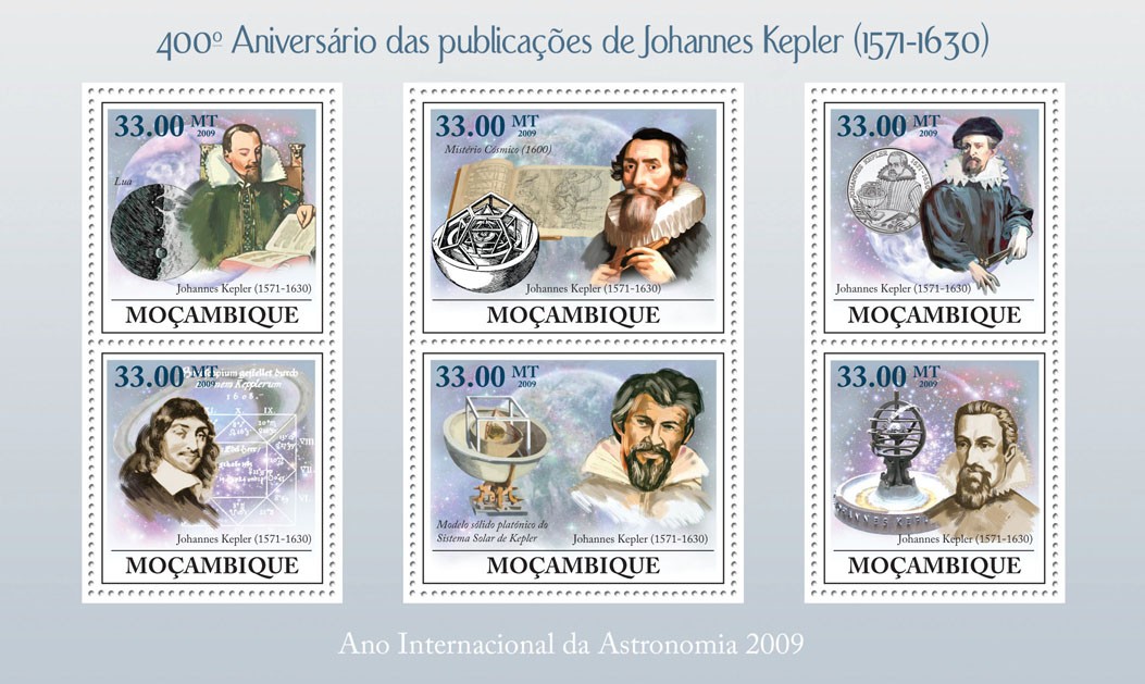 400th Anniversary of Publications of Johannes Kepler (1571-1630) - Issue of Mozambique postage Stamps