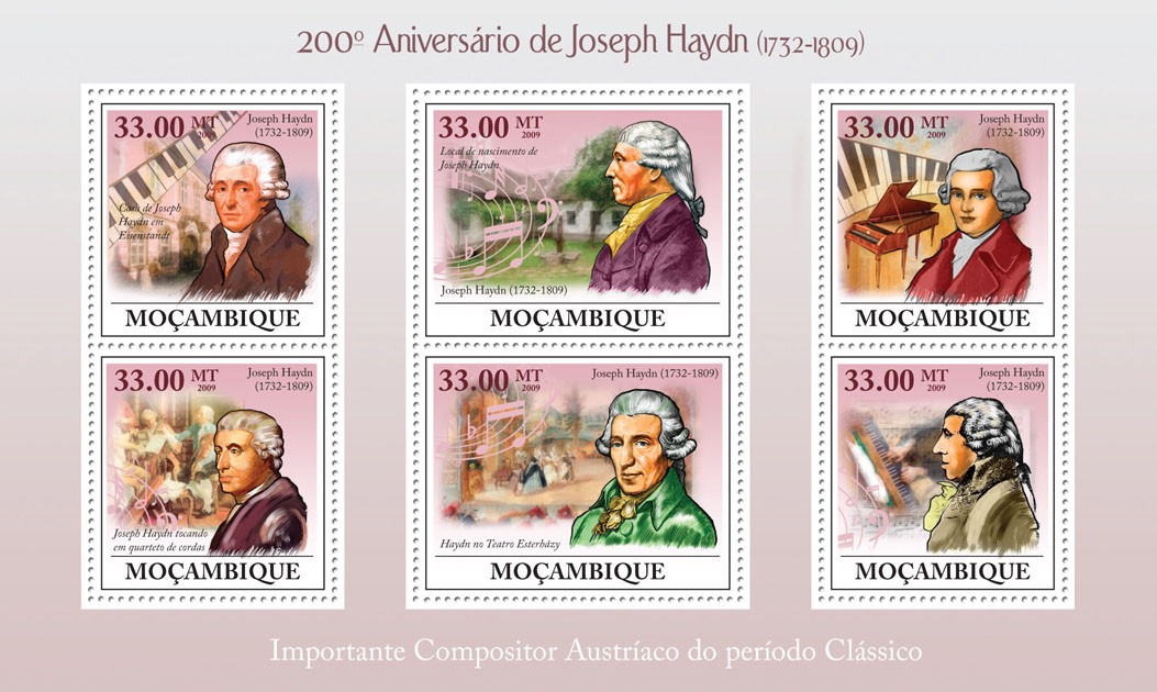 200th Anniversary of Joseph Haydn,(1732-1809) - Issue of Mozambique postage Stamps