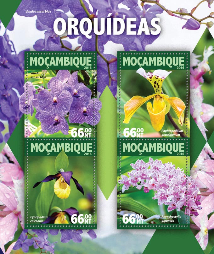 Orchids - Issue of Mozambique postage Stamps