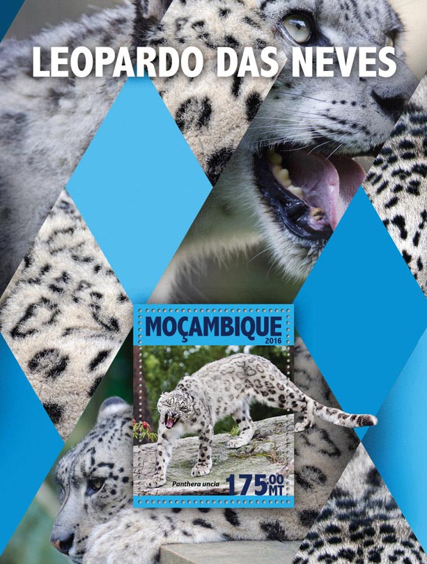 Snow Leopard - Issue of Mozambique postage Stamps