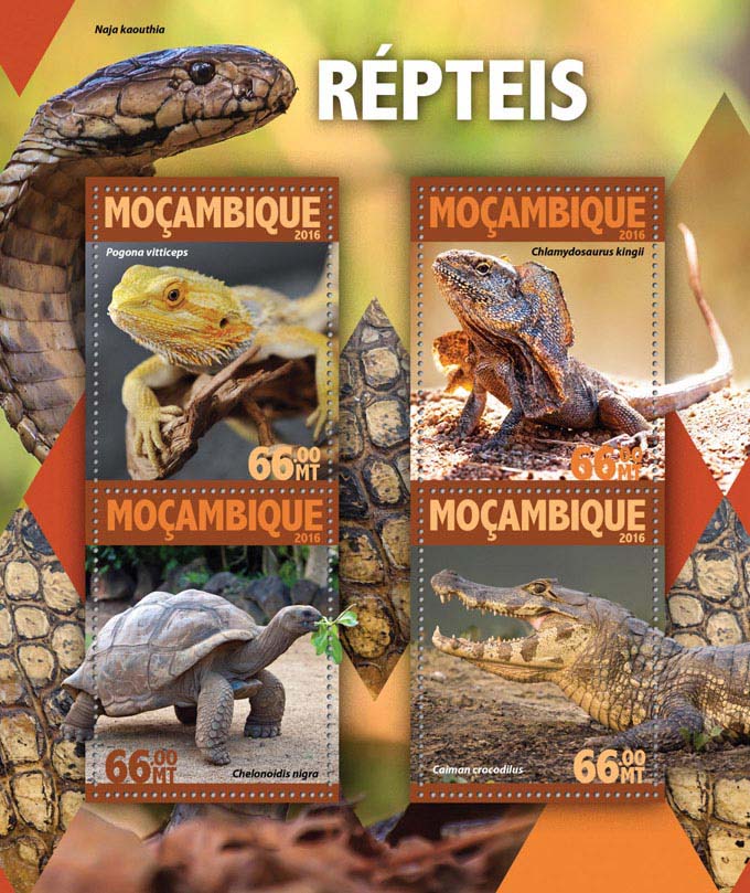 Reptiles - Issue of Mozambique postage Stamps