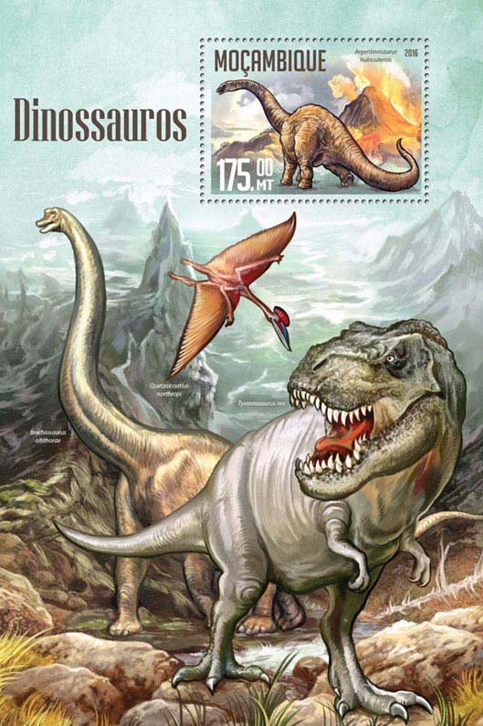 Dinosaurs - Issue of Mozambique postage Stamps