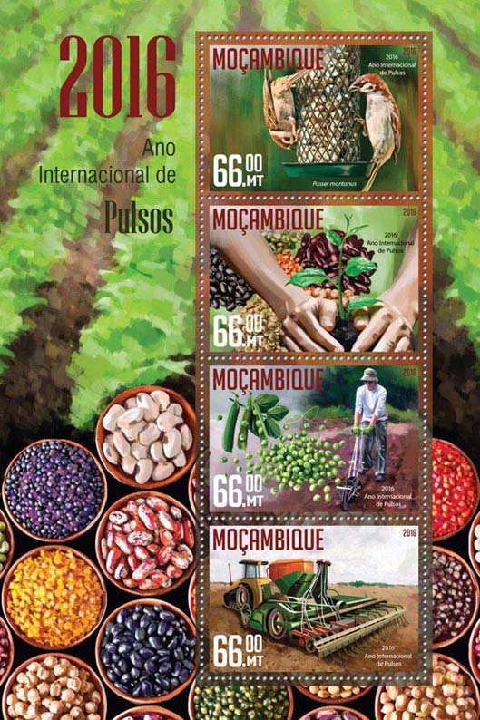 Year of Pulses - Issue of Mozambique postage Stamps